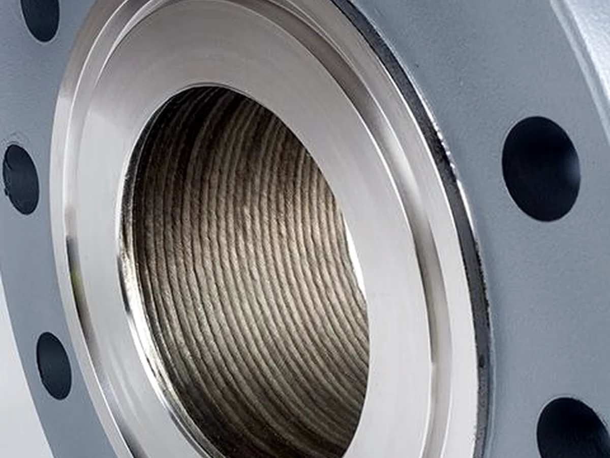 Machined flange bore and facing before marking