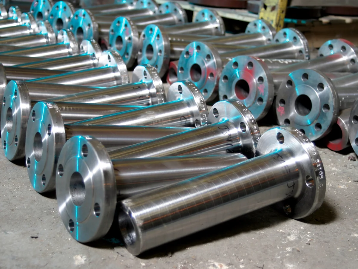 Forged flange blanks prepared for machining