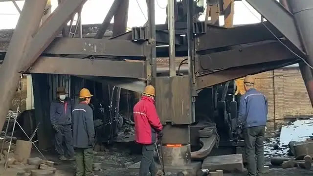 Factory process video poster showing real forging workshop footage